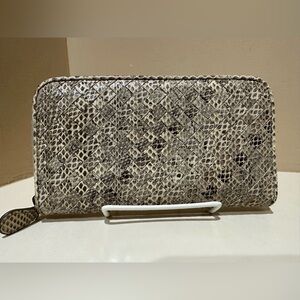Bottega Veneta Intrecciato Python Lambskin Zip Around
Long Wallet